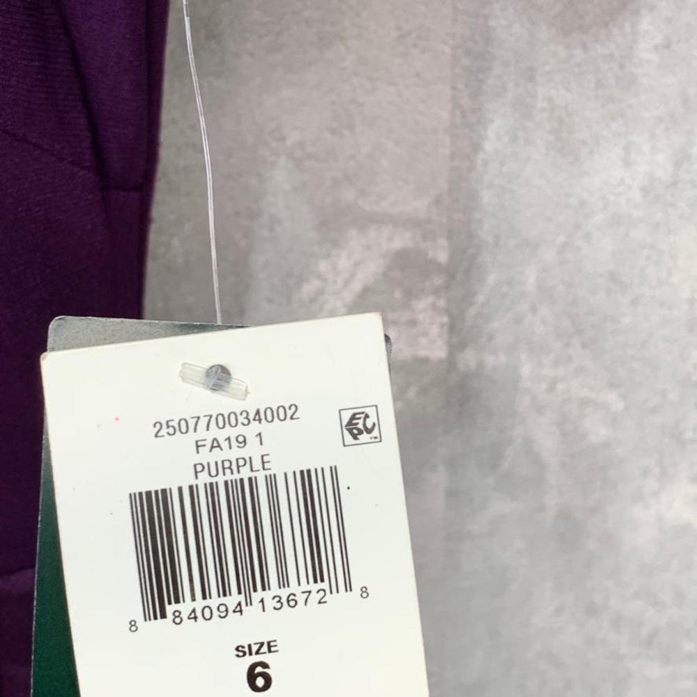 Lauren Ralph Lauren Purple Satin Ruffle Trim Dress - Picture 7 of 11